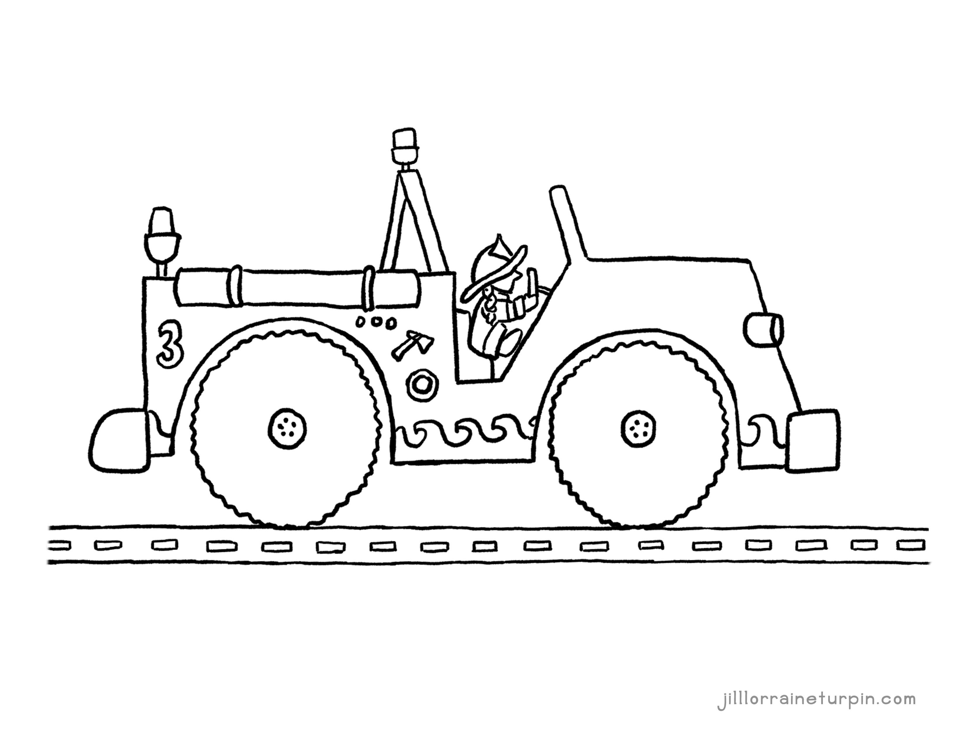ladder truck coloring pages - photo #5